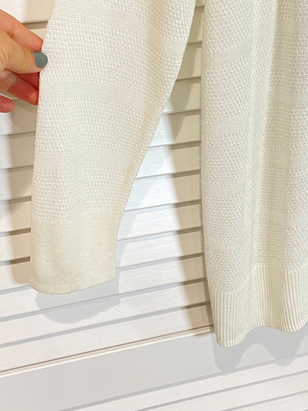 Apt. 9 Open Front Textured Knit Cardigan Lightweight White Medium - Picture 5 of 7